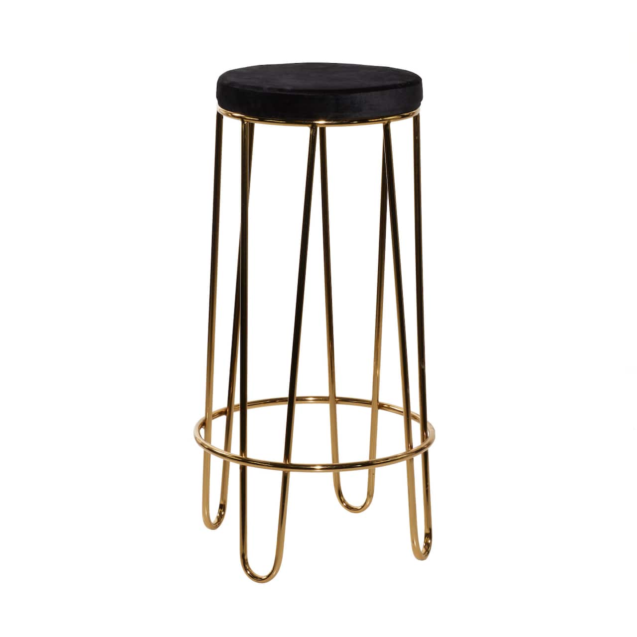 Gold Metal Contemporary Bar Stool 31" x 17" x 17"